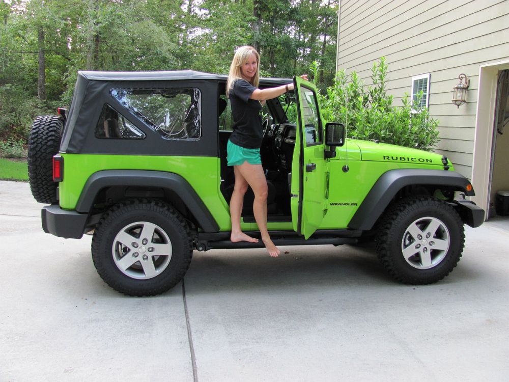 Naked in a jeep